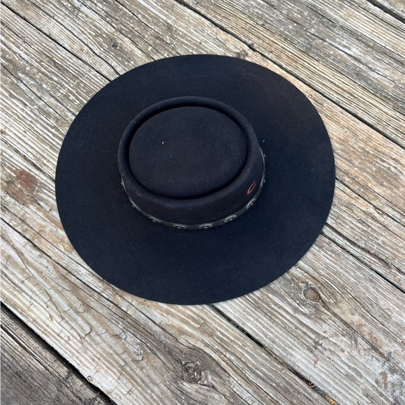 Charlie One Horse Black Hat with Silver Embellishments High Desert - Picture 9 of 11